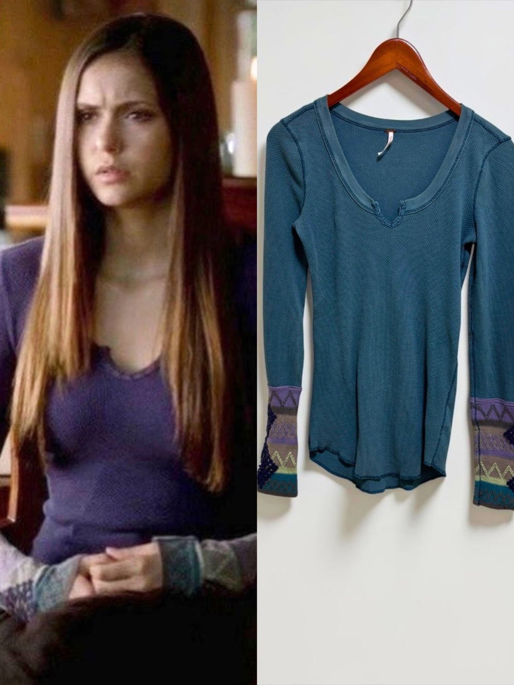 ASO Elena Gilbert Thermal Top The Vampire Diaries Alt Teal TV Style M